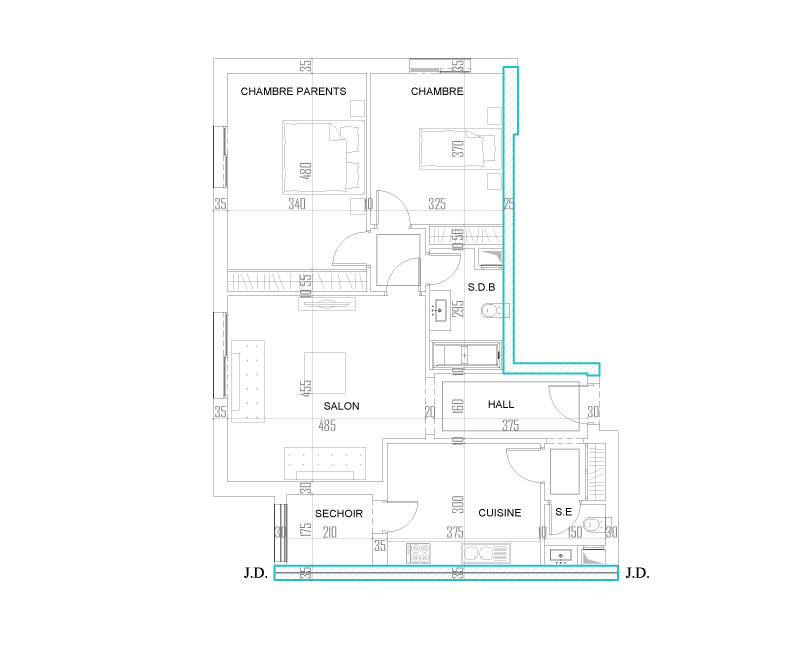 Appartement Type 3 (S+2)